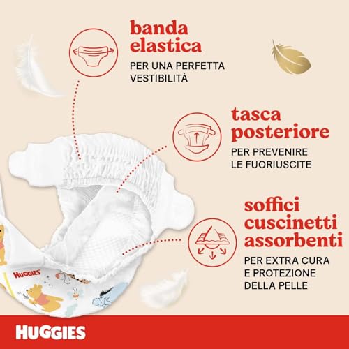 Huggies Extra Care, Pannolini Taglia 5 (12-17 Kg), Design Disney, Pacco Scorta, 54 Pz - Funzionalità e accessori