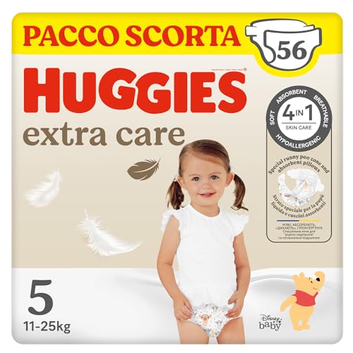 Huggies Extra Care, Pannolini Taglia 5 (12-17 Kg), Design Disney, Pacco Scorta, 54 Pz - Design e materiali