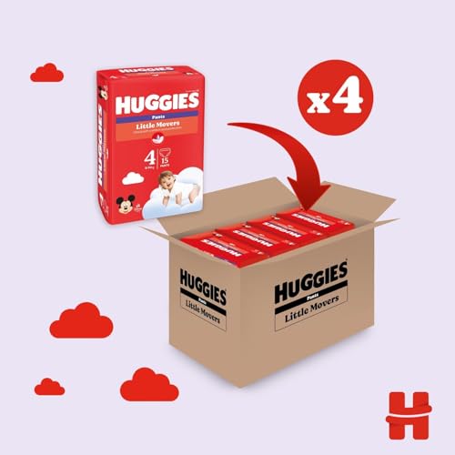 Huggies Little Movers Pannolini Mutandina Taglia 4 (9-14 kg), Ultra assorbente, Protezione completa, 60 Pz - Funzionalità e accessori