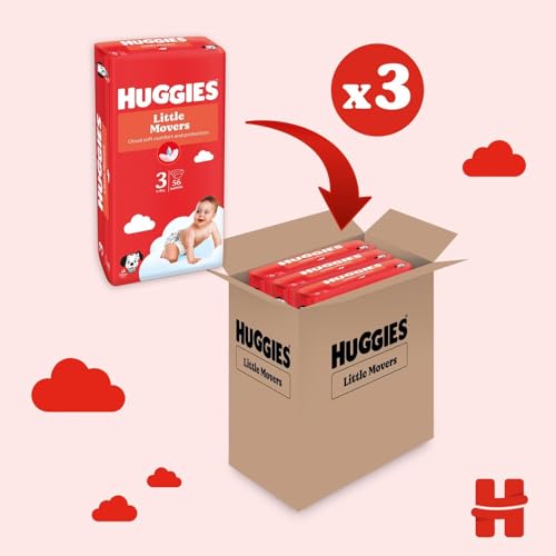 Huggies Little Movers, Pannolini Taglia 3 (4-9 Kg), Ultra assorbente, Design Disney, Pacco Scorta, 168 Pz - Funzionalità e accessori