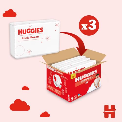 Huggies Pannolini Little Movers, Taglia 5 (11-25 Kg), Confezione da 126 pannolini, Formato Gigapack - Funzionalità e accessori