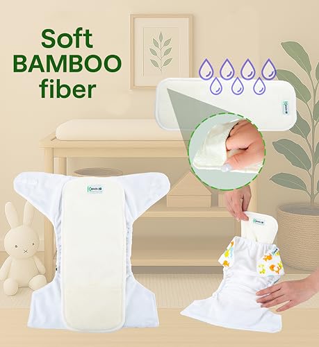 Kolo – Set 2 Pannolini Lavabili Riutilizzabili per Neonati e Bambini + 2 Inserti Assorbenti in Bambù | Taglia Regolabile, Unisex, 100% Ecologici | Fantasia Bee&Butterfly - Funzionalità e accessori