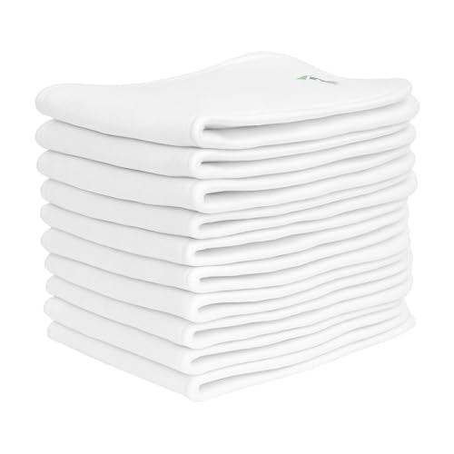 KOLO – Set di 10 inserti assorbenti – 4 strati, Bambù 100% lavabili e riutilizzabili. Kit di alta qualità, fodere adatte a tutti i pannolini riutilizzabili. - Design e materiali