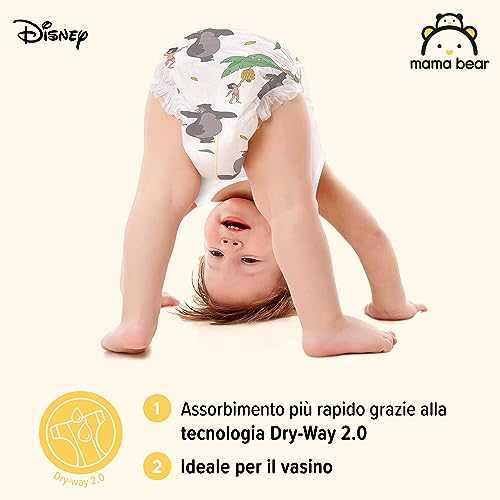 Marchio Amazon - Mama Bear Disney Pannolini mutandina, Taglia 6 (15+ kg), Bianco, 120 unità (2 confezioni da 60), PACCO MENSILE - Dettaglio recensione 4