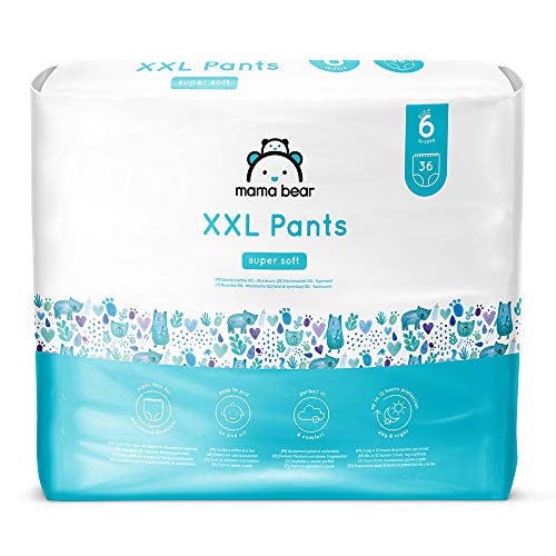 Marchio Amazon - Mama Bear Pannolini a mutandina XXL, Taglia 6 (18-30kg), 72 Unità, 2 Confezioni da 36 - Design e materiali