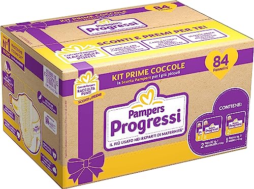 Pampers Progressi Primi Giorni, 84 Pannolini, Due Pacchi Taglia 1 (2-5 Kg) e Un Pacco Taglia 2 (3-6 Kg) - Design e materiali