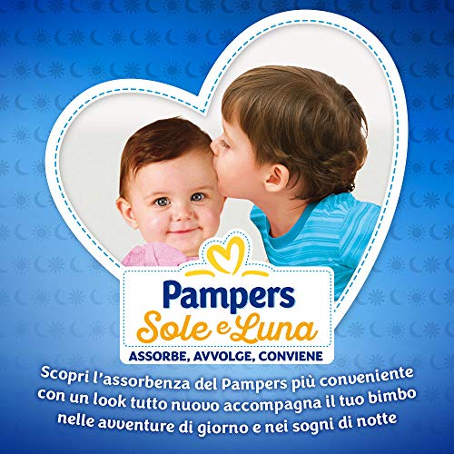 Pampers Sole e Luna Midi, 120 Pannolini, Taglia 3 (4-9 kg) - Funzionalità e accessori