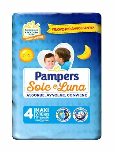 PAMPERS SOLE E LUNA TAGLIA 4 MIS.7-18 KG 22 PANNOLINI X 6 PEZZI TOT.132 - Prova pratica